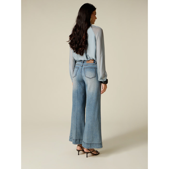 Oltre - Jeans wide leg - Azzurro