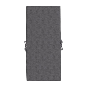 Lot de 2 coussins galettes de chaise de jardin - dim. 112L x 51l x ép. 8 cm - cordons attache - polyester déperlant anthracite