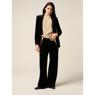 Oltre - Pantalones palazzo de chenilla - Negro