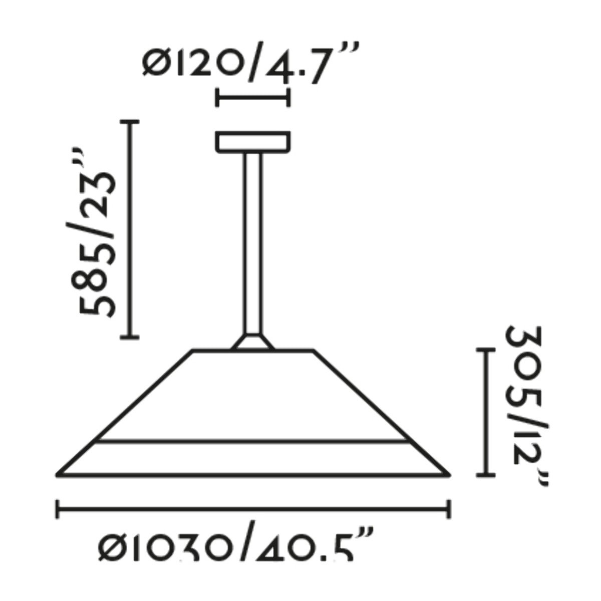 SAIGON OUT W100 M Suspension fixe brun
