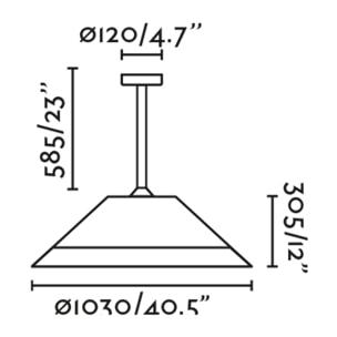 SAIGON OUT W100 M Suspension fixe brun