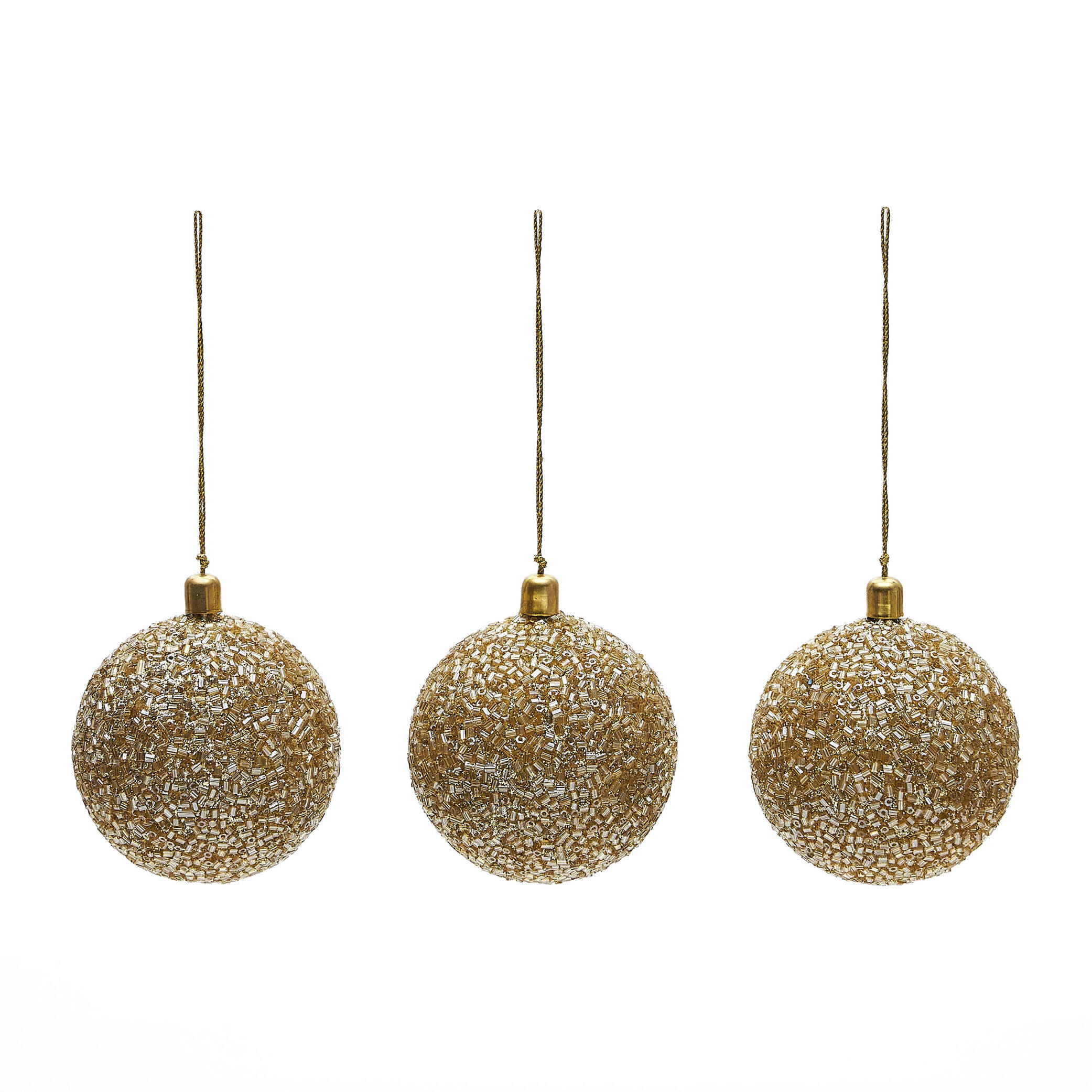 Set Briam de 3 bolas colgantes decorativas grandes dorado