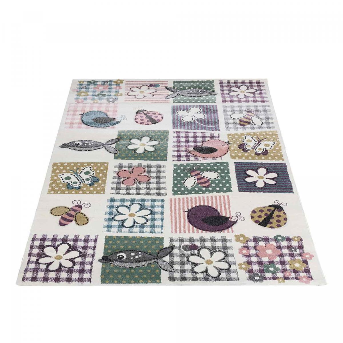 Tapis enfant tissé motif géométrique LANE