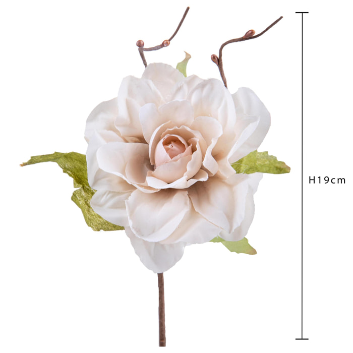 Pick Gardenia. Diametro 10 Cm - Pezzi 24 - 10X19X10cm - Colore: Bianco - Bianchi Dino - Fiori Artificiali