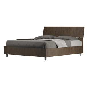 Letto matrimoniale senza rete 160x190 testata inclinata noce Demas