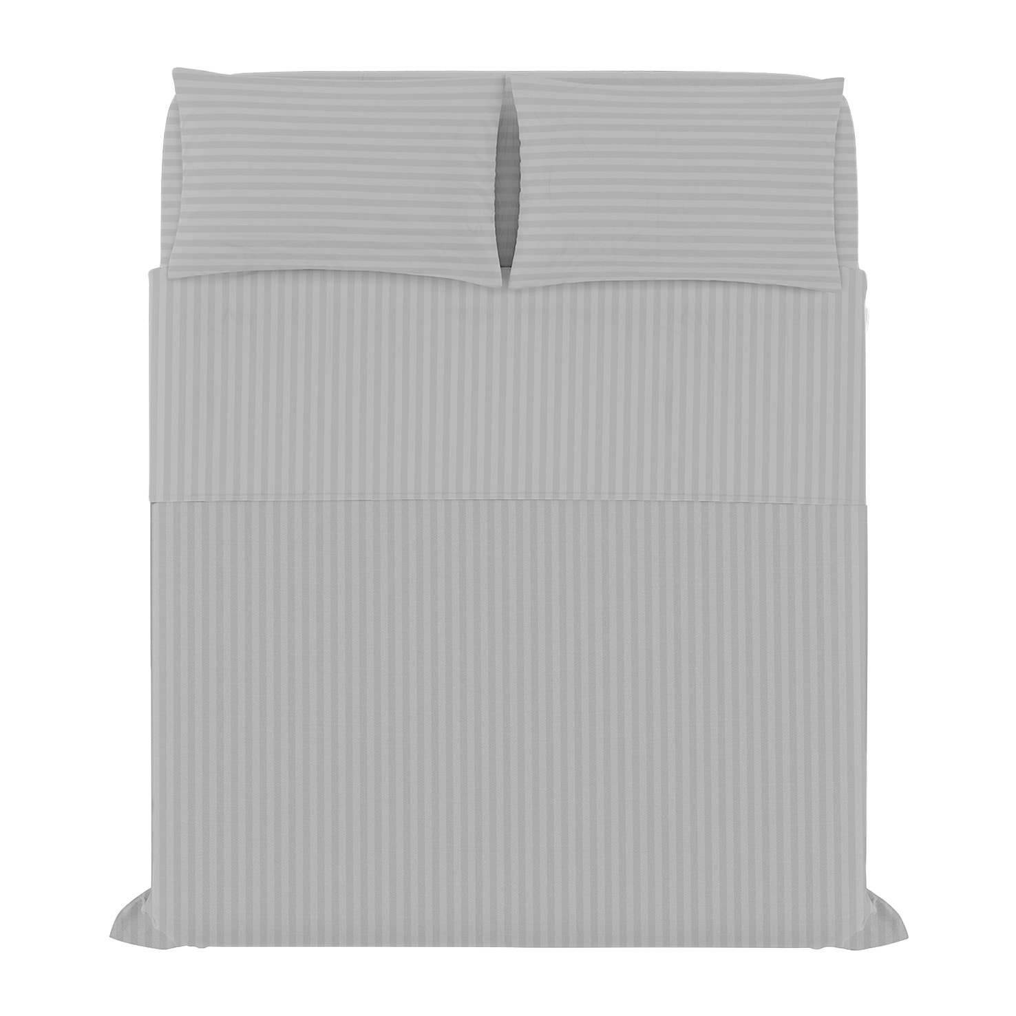 COMPLETO LETTO SATIN STRIPES, 100% Raso di Poliestere, Tinta Unita, Made in Italy - GRIGIO CHIARO