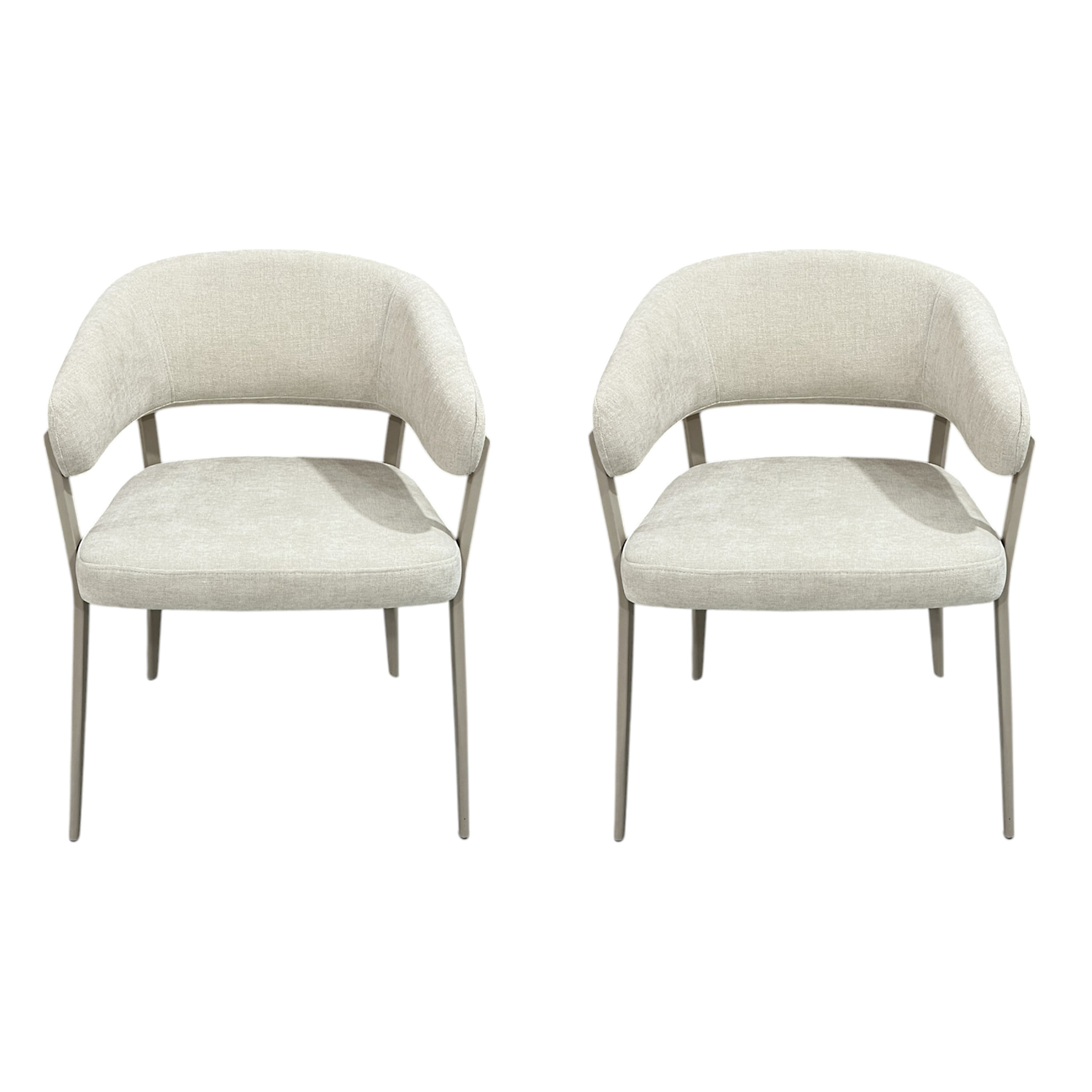 Fauteuil Emilia Beige - Lot De 2