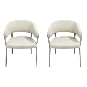 Fauteuil Emilia Beige - Lot De 2
