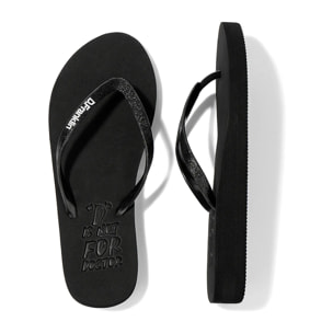 Sandalias de Mujer Flip Flop Glitter en Negro D.Franklin