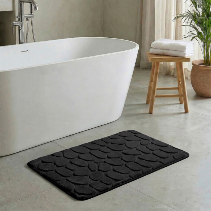 Tapis de bain Microfibre PEBBLE Noir MSV