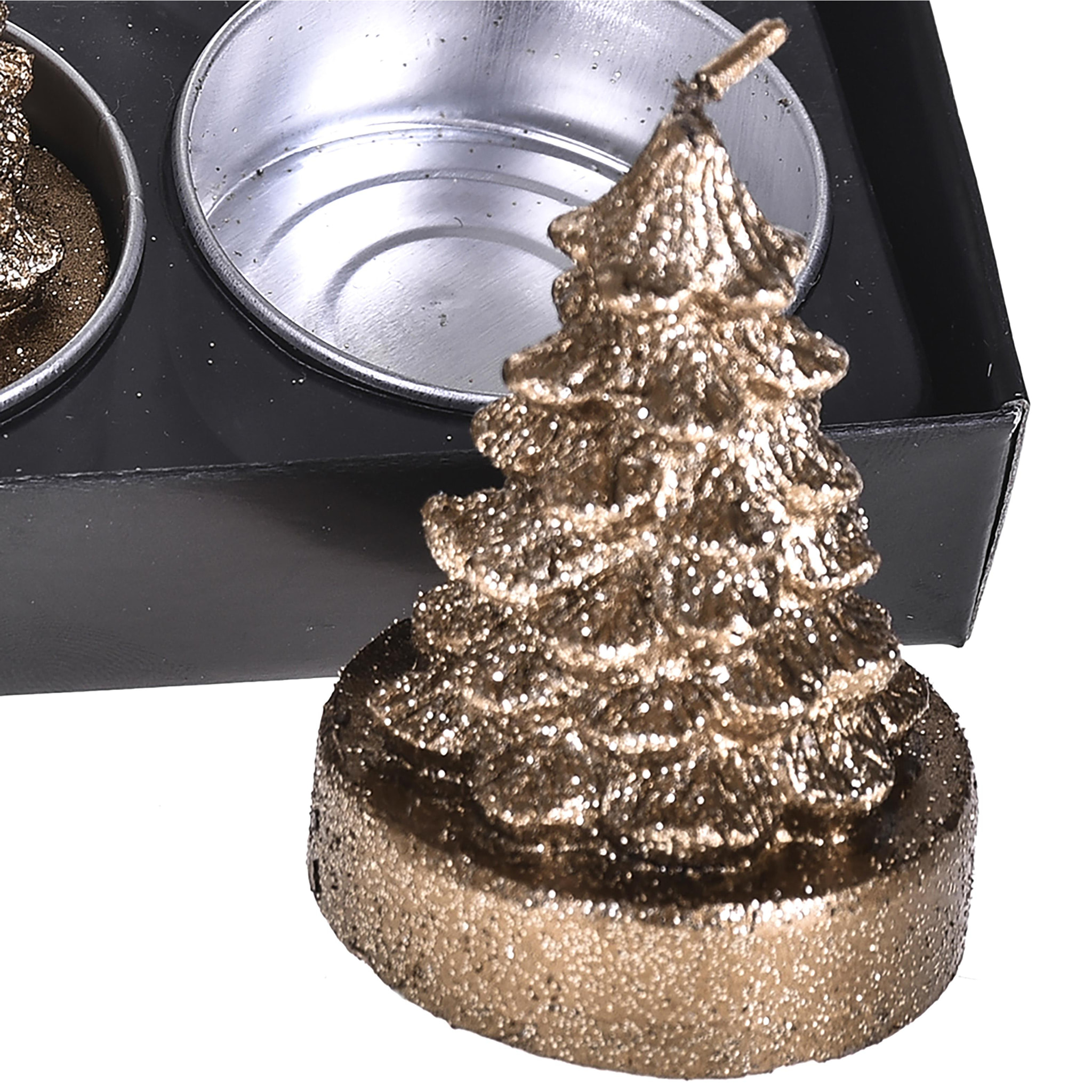 Porta tealight albero natale - Pezzi 6 - 13,8xH5,5x9,5cm - Bianchi Dino SpA