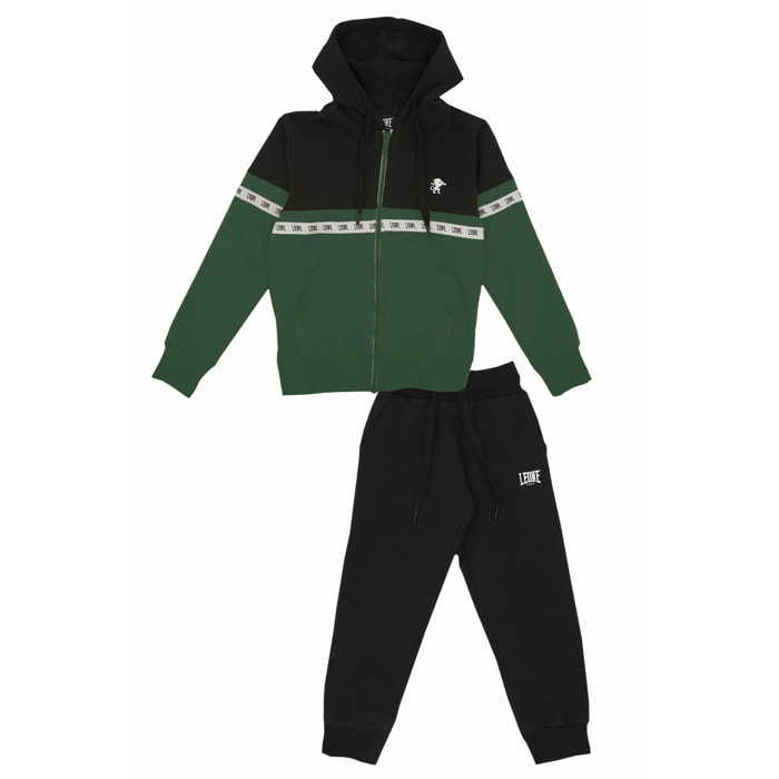 Tuta da bambino con cappuccio e banda orizzontale New Tape