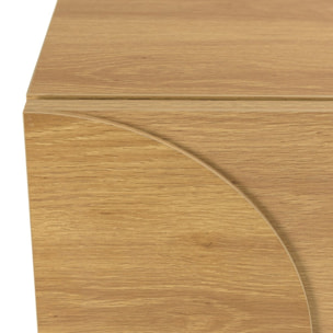 ETHAN - Commode couleur naturelle 6 tiroirs décor motif arrondi