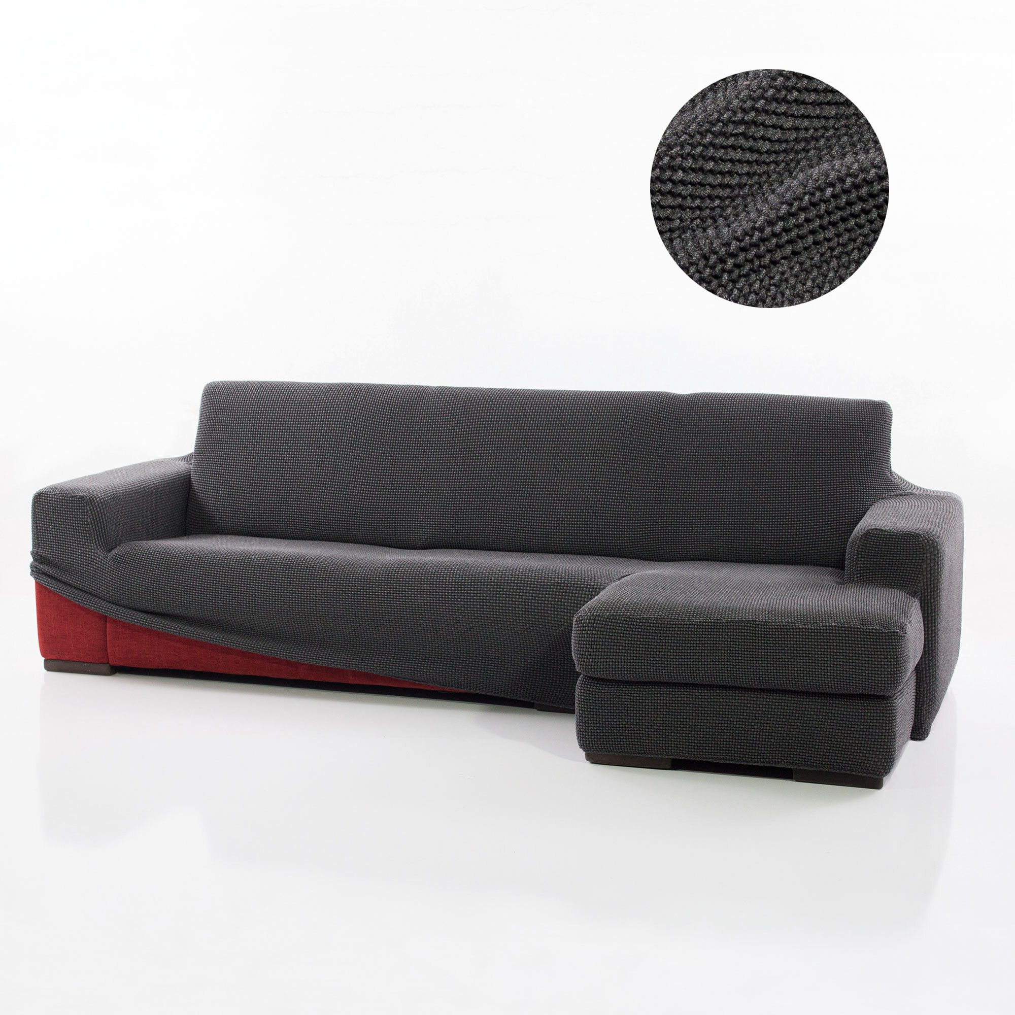 Funda para Chaise Longue derecho (visto de frente) brazo corto SÚPER ELÁSTICA modelo HELENA