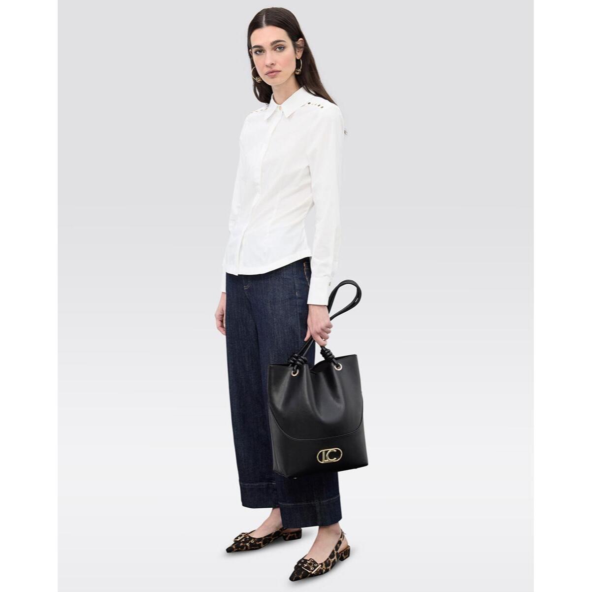 Camicia in popeline con borchie