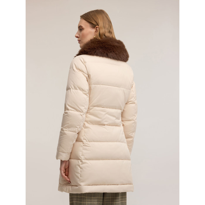 Motivi - Plumífero largo con cuello alto - Blanco