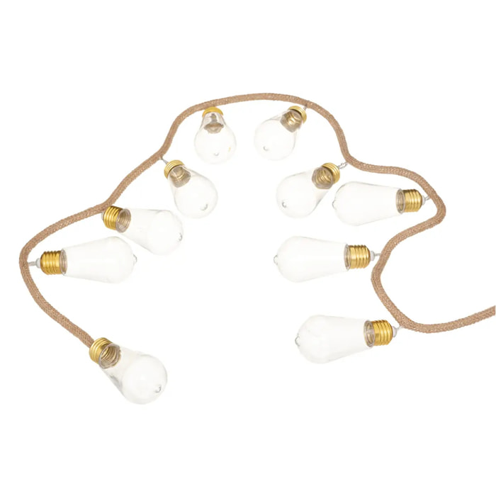 Guirlande LED 10 boules pile transparent L165cm