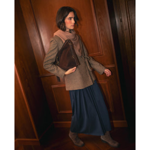 Blazer cruzada con solapa y ajuste con lazadas