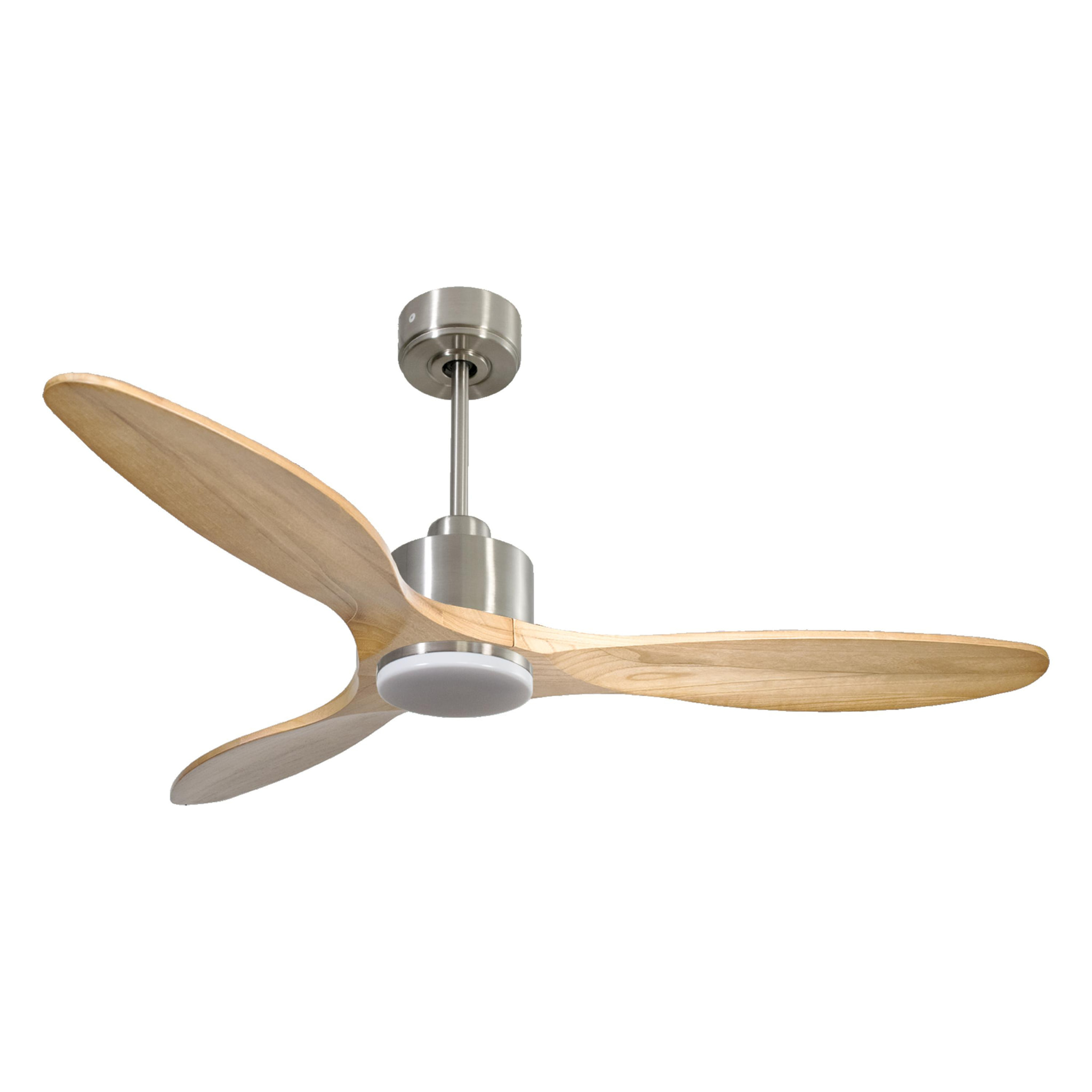 Ventilador de techo Reversible Termostato Dimable Wifi Motor DC Techos Inclinados Mando a Distancia Luz tres tonos Hypersilence Memoria SalamisD132C03LED65049 PURLINE