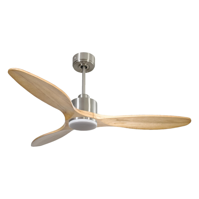 Ventilador de techo Reversible Termostato Dimable Wifi Motor DC Techos Inclinados Mando a Distancia Luz tres tonos Hypersilence Memoria SalamisD132C03LED65049 PURLINE