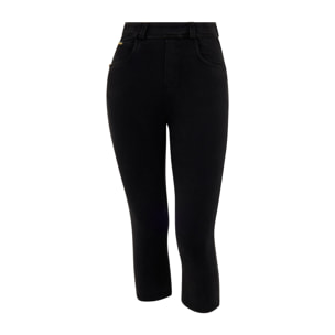 Pantaloni capri effetto denim con 5 tasche