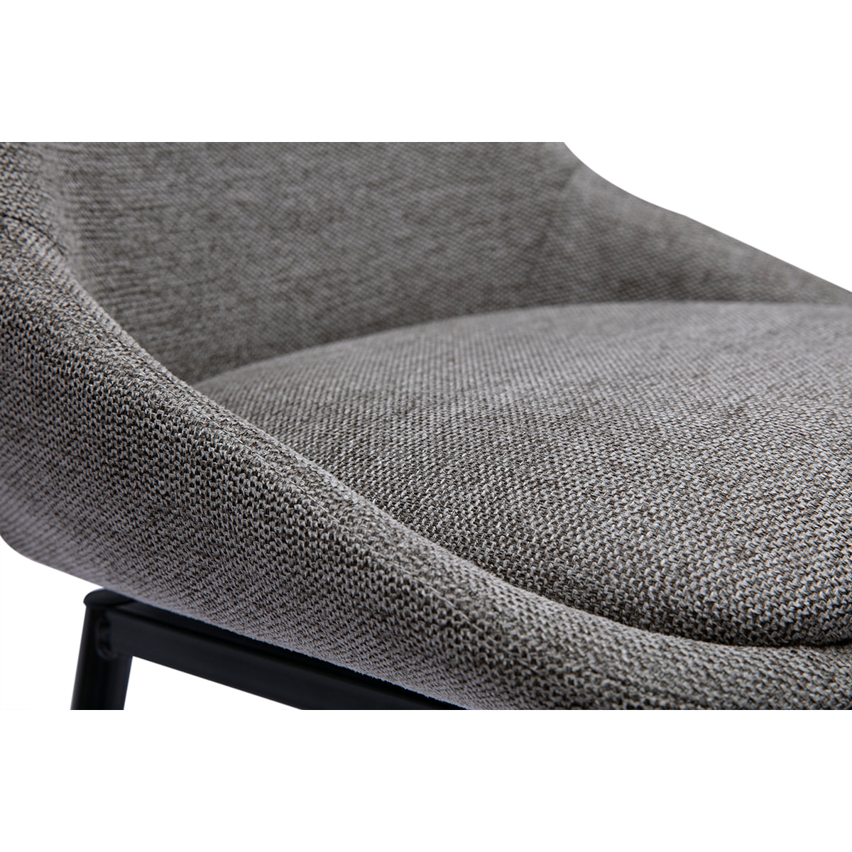 Tabourets de bar pivotants 360° en tissu effet velours texturé gris et métal H66 cm (lot de 2) ALESS