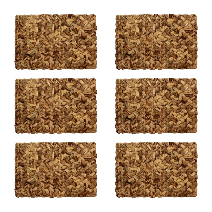 Lot de 6 sets de table en jacinthe d'eau SIAM