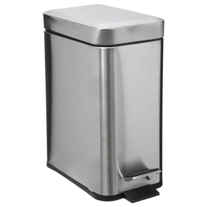 Poubelle rectangulaire soft close inox 5L