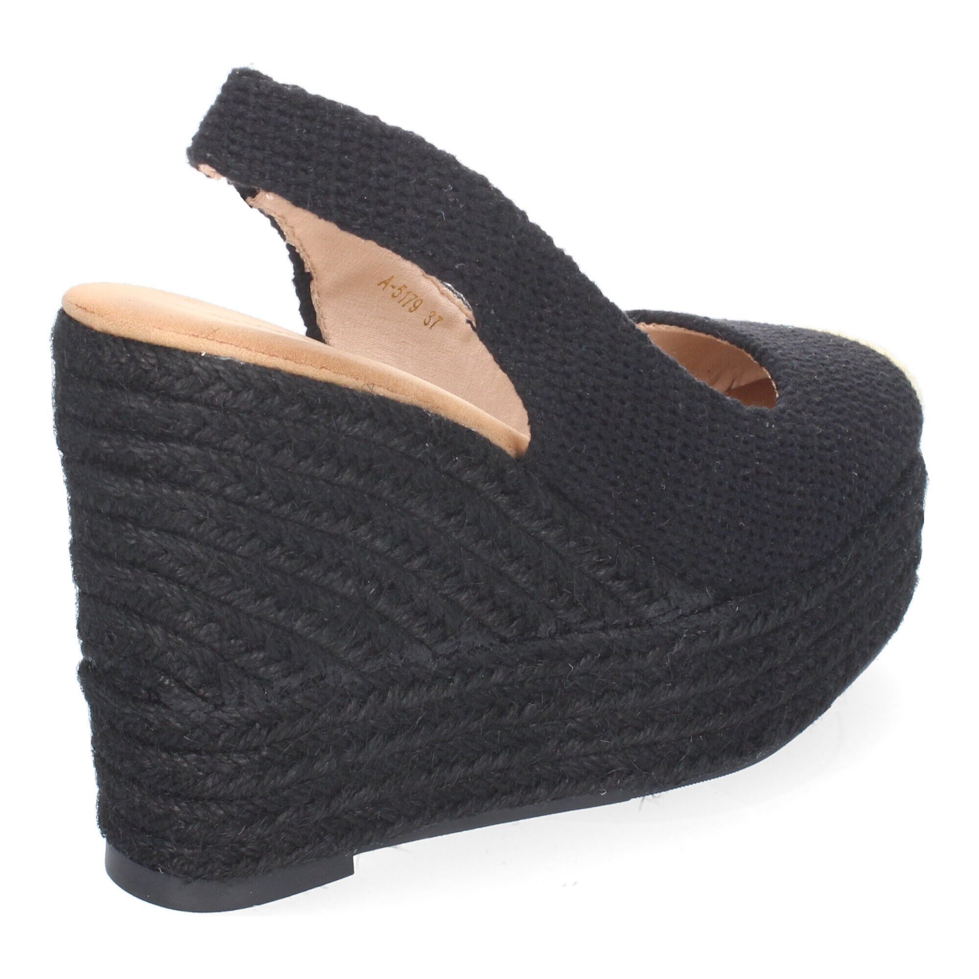 Sandalia de Cuña de Yute para Mujer, Comodas y Elegantes, Diseño de Pala Cerrada con Detalles Bordados