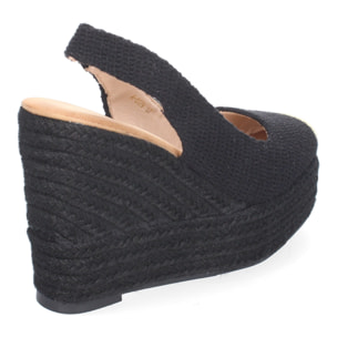 Sandalia de Cuña de Yute para Mujer, Comodas y Elegantes, Diseño de Pala Cerrada con Detalles Bordados