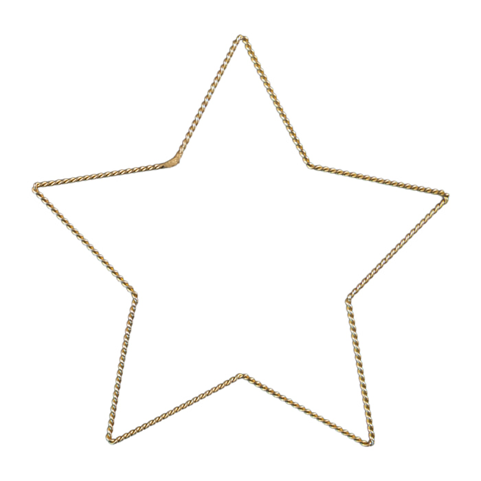 Déco murale étoile fil laiton torsadé - Doré Vieilli