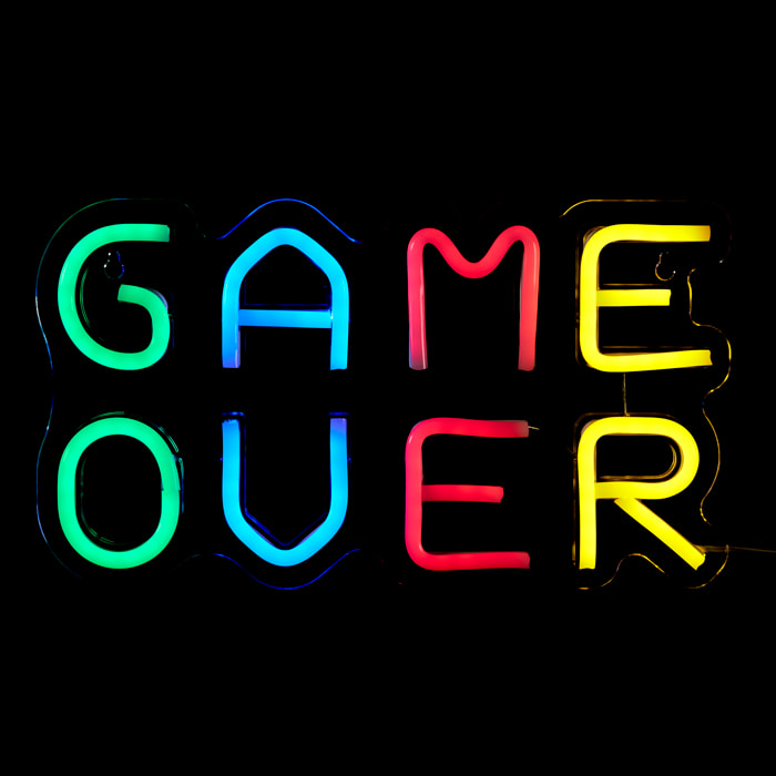 Lampe Led Effet Neon Game Over Usb