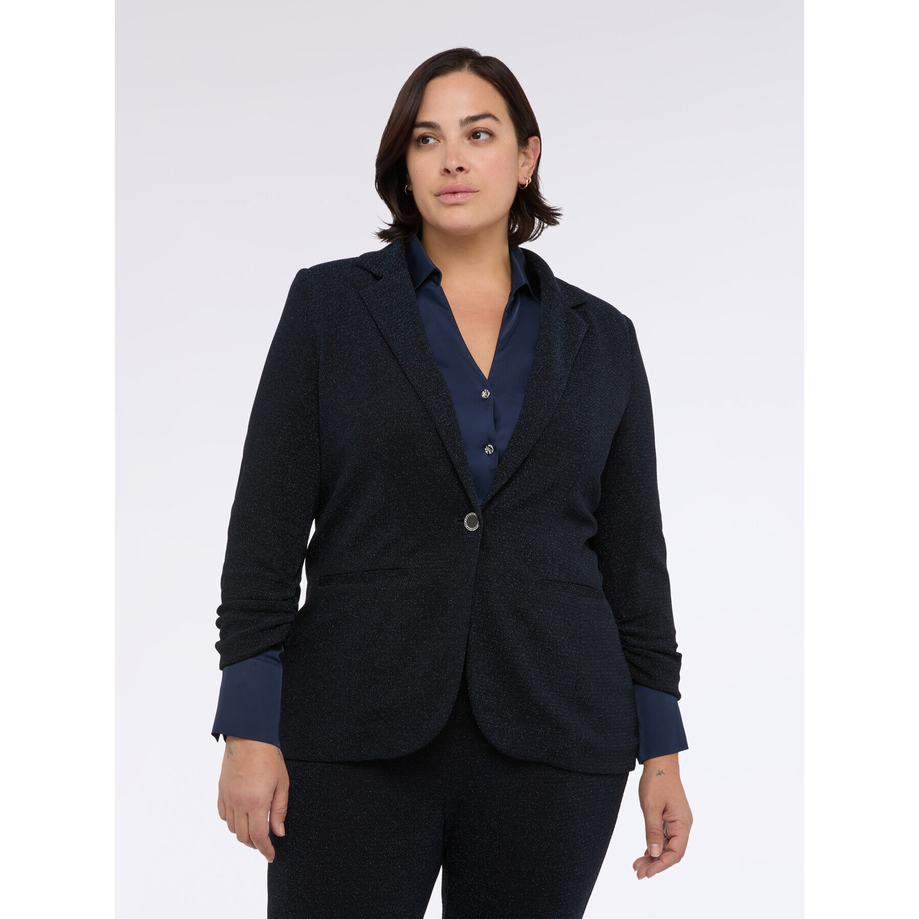 Fiorella Rubino - Blazer in jersey lurex - Blu