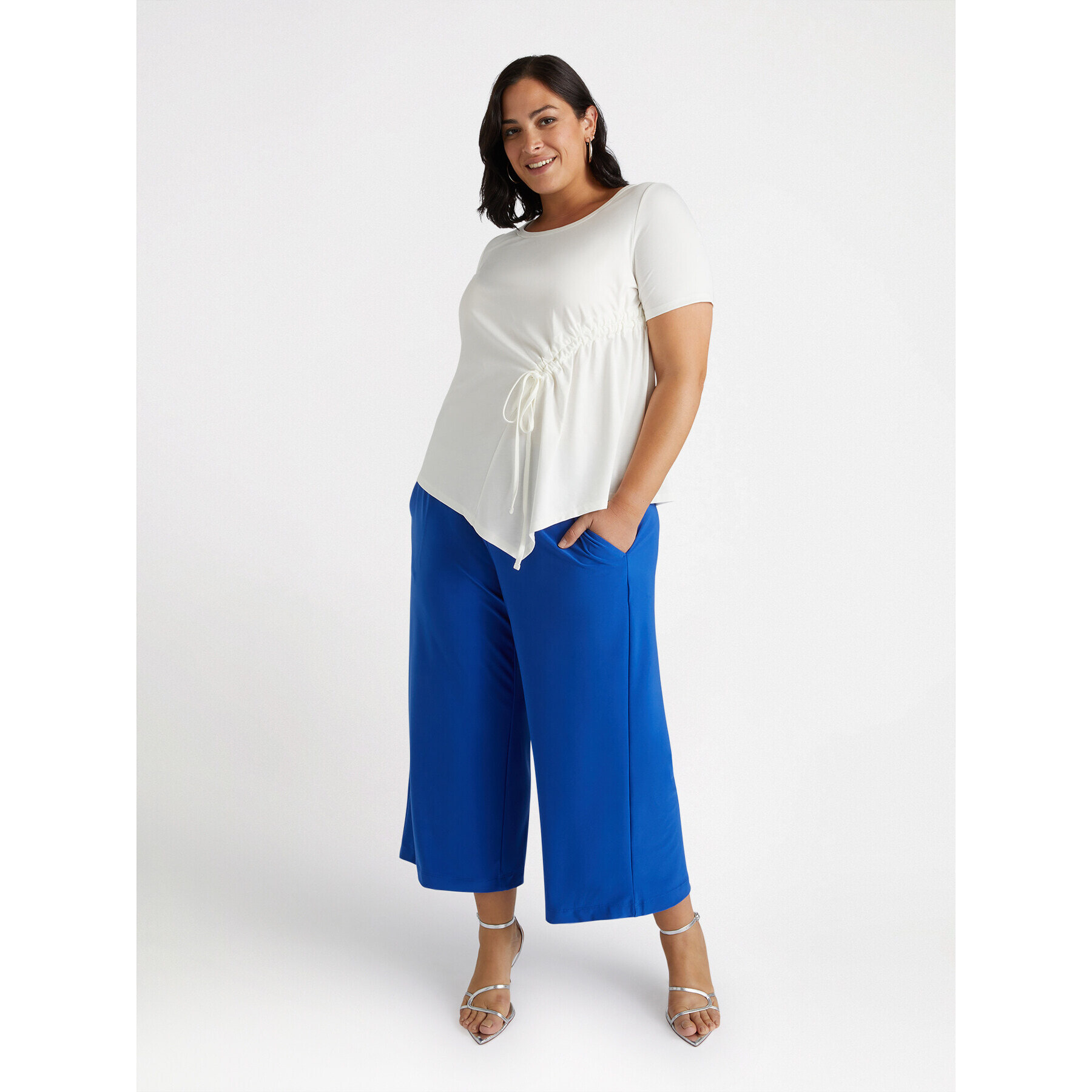 Fiorella Rubino - Camiseta fruncida - Blanco