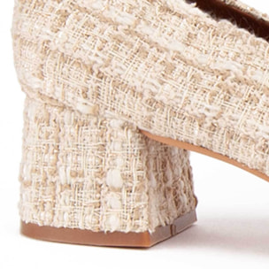 Zapato De Tacón - Beige - Altura: 4 Cm