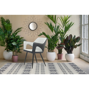 Set di 2 sedie moderne Palina in ecopelle e tessuto grigio
