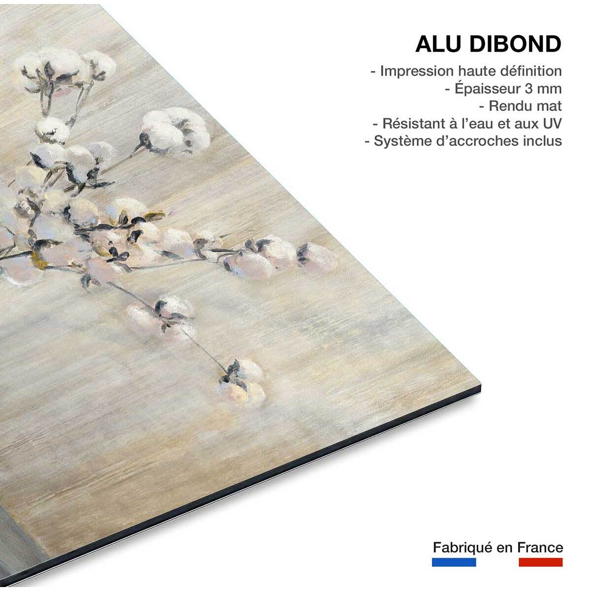Tableau Bouquet et fleurs de coton Tableau alu Dibond