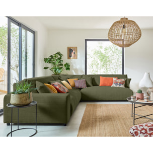 Garance - module d'assise 2 places sans accoudoirs - en velours côtelé - Vert