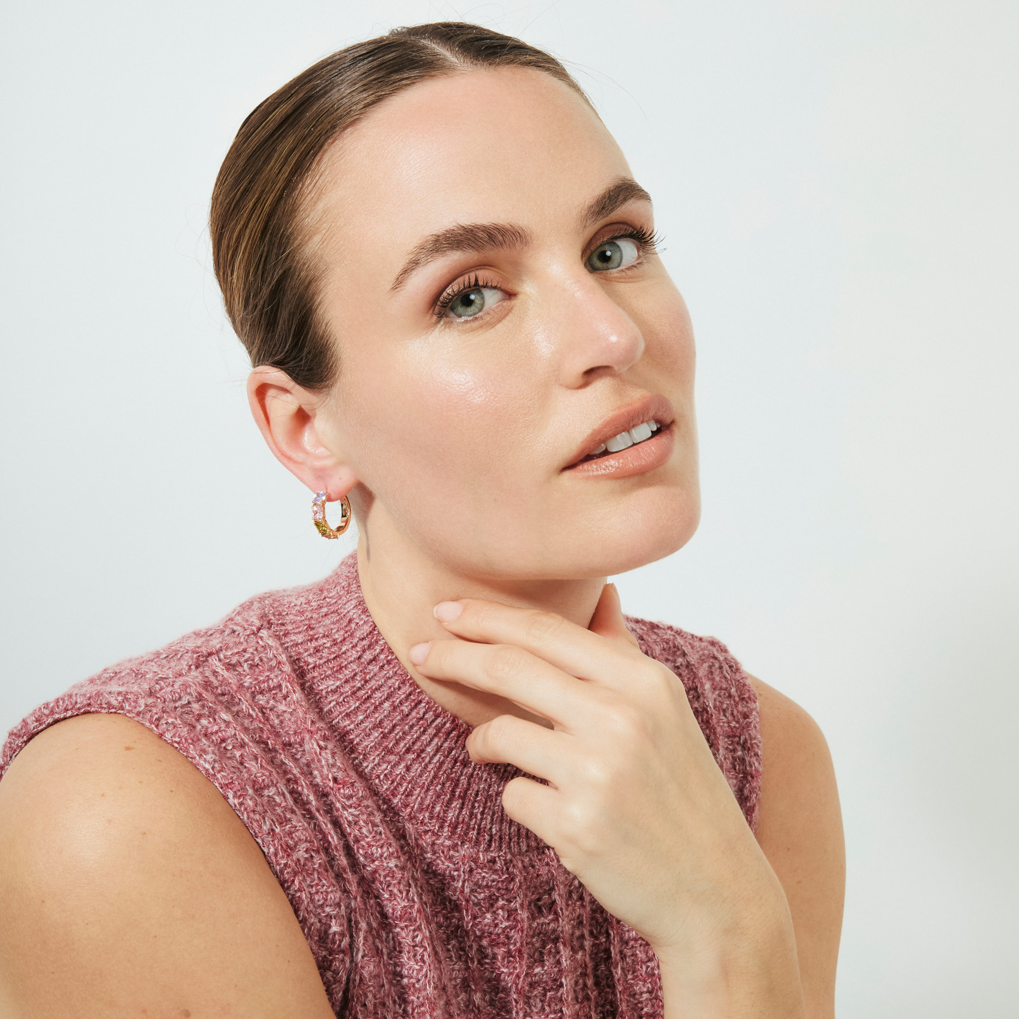 Pendientes Uyib acabado oro rosa 18k