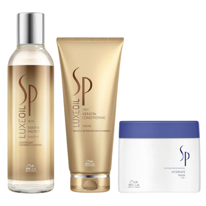 WELLA SYSTEM PROFESSIONAL Kit Luxe Oil Keratin Protect Shampoo 200ml + Conditioning Cream 200ml + Hydrate Mask 400ml