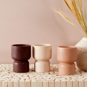 Lot De 3 Bougies Ceramique Sahana