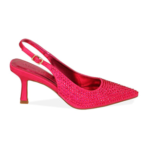 Décolleté slingback fucsia, tacco 7,5 cm