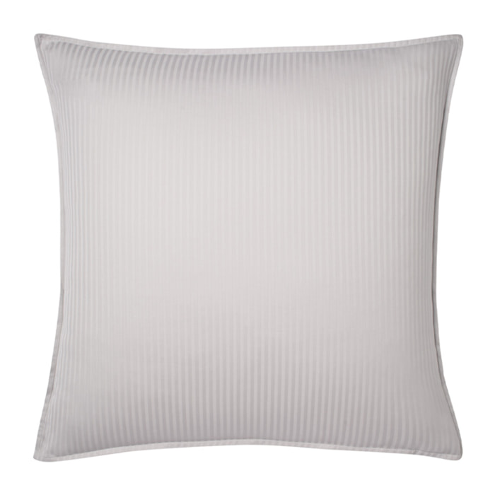 Taie d'oreiller unie en satin de coton, GRAND HOTEL, Gris Argent