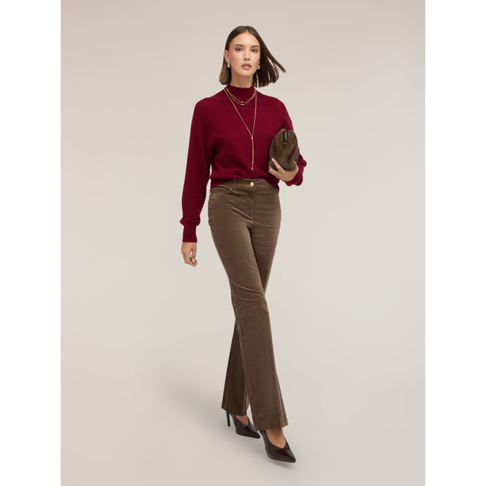 Motivi - Pantaloni flare in velluto a coste - Marrone
