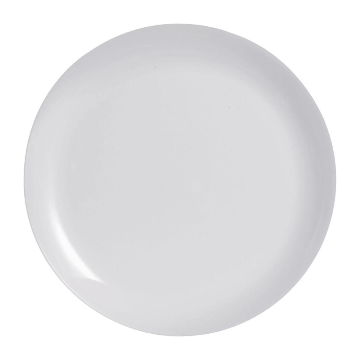 Assiette plate grise 27cm Diwali - Luminarc - Verre opale extra résistant