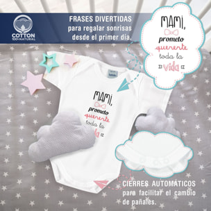 Body bebé frases manga corta hombro