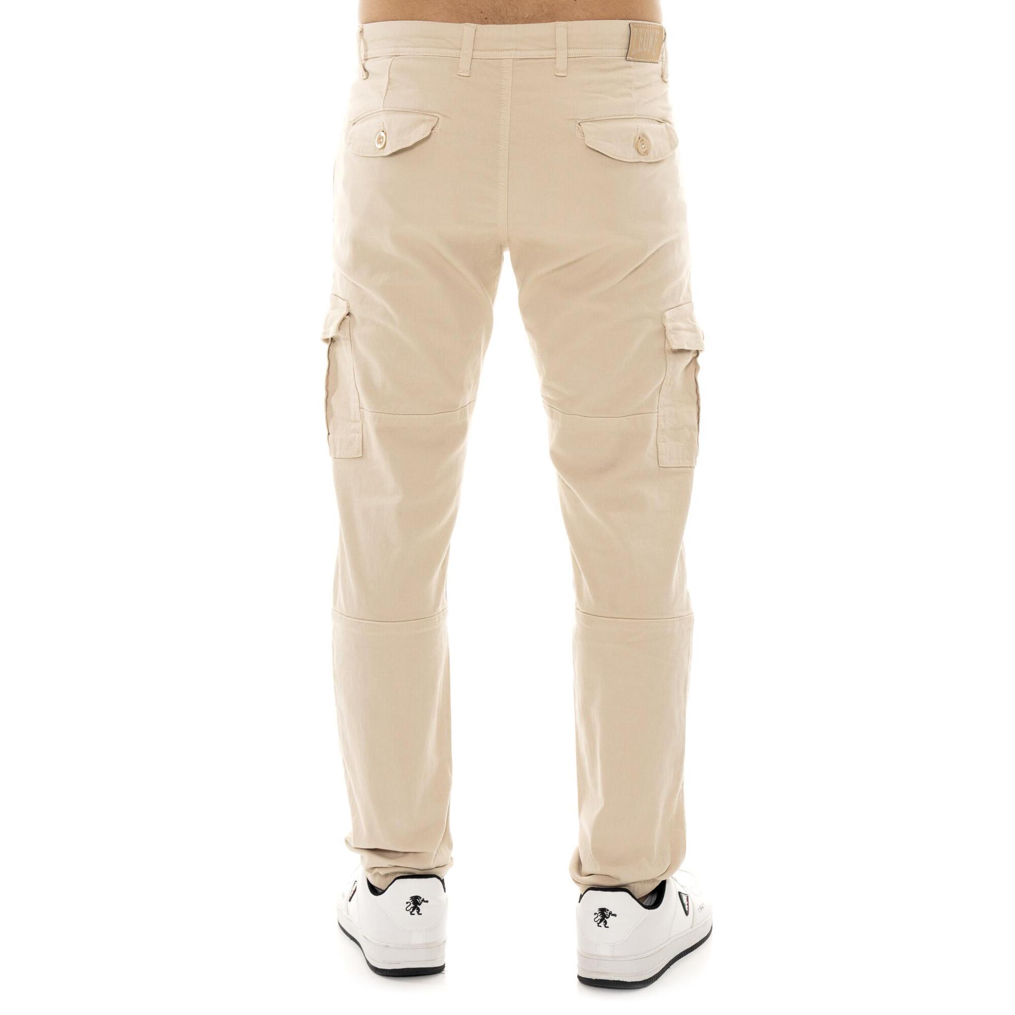 Pantaloni cargo in twill da uomo con passanti Leone Easy