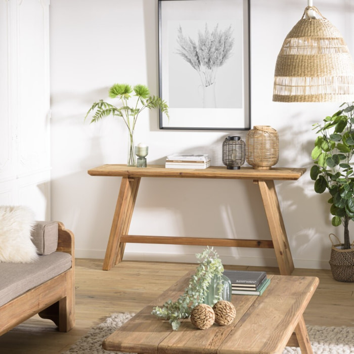 SANDY - Console 160x45cm bois Pin recyclé
