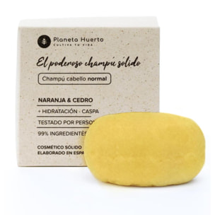 Champú sólido cabello normal Naranja y Cedro Planeta Huerto 85 gr