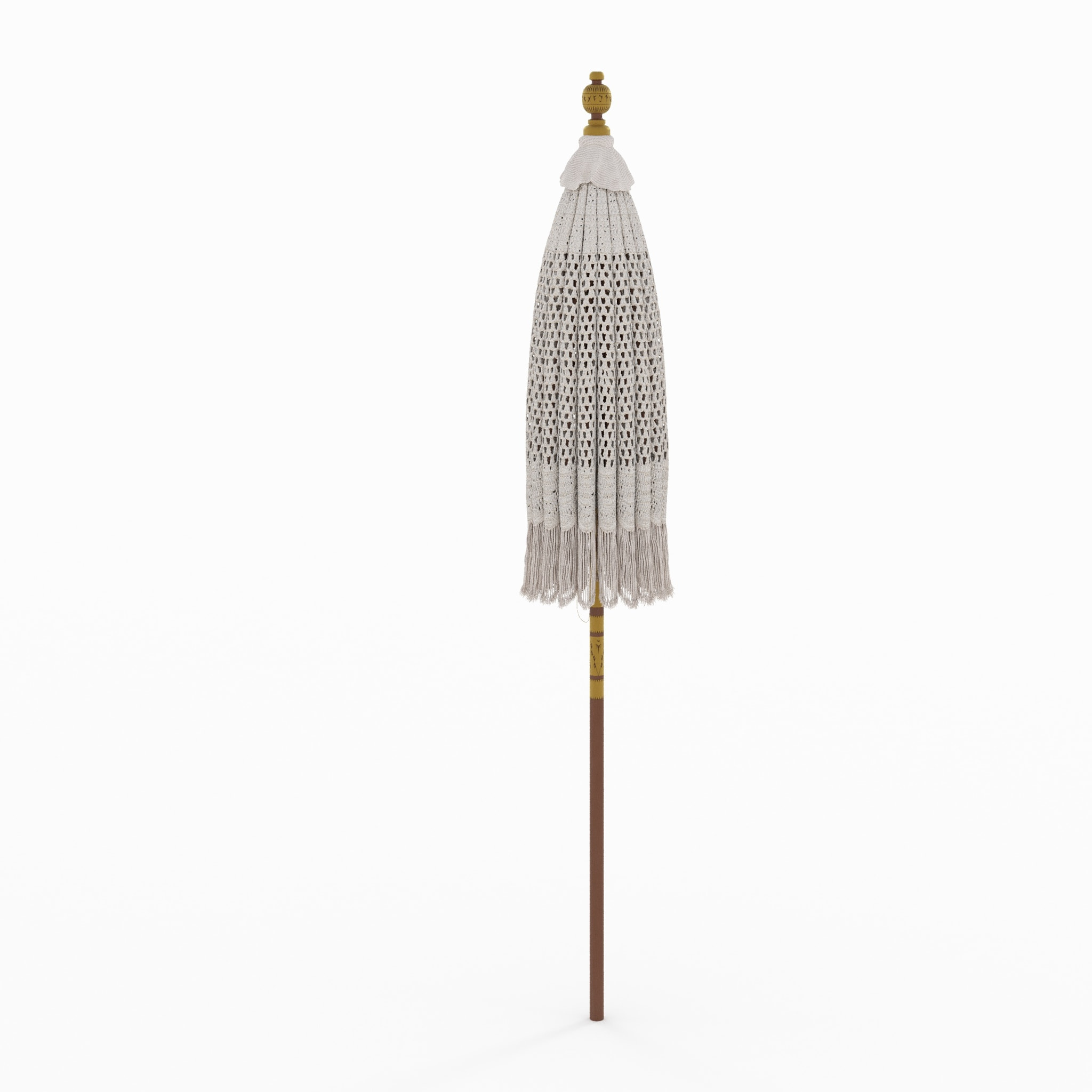 Parasol en bois de cocotier et macramé - Fakélé